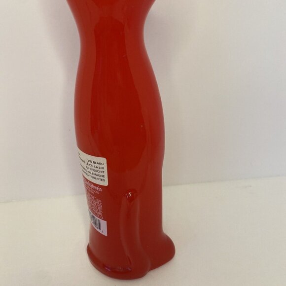 2017 HAPPY CAT FIGURAL RIESLING WINE BOTTLE RED KITTY KITTEN VASE EMPTY 13" - Picture 10 of 16